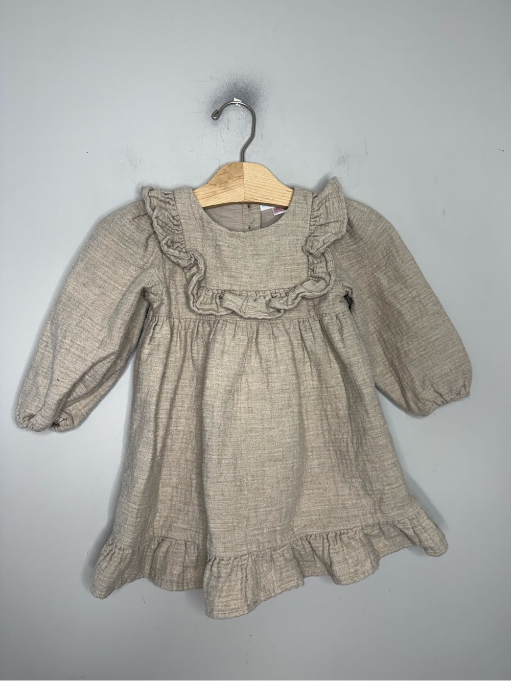 $21 ADD ON Zara girls muslin Dress 2-3Y neutral ruffle janie and jack rylee cru